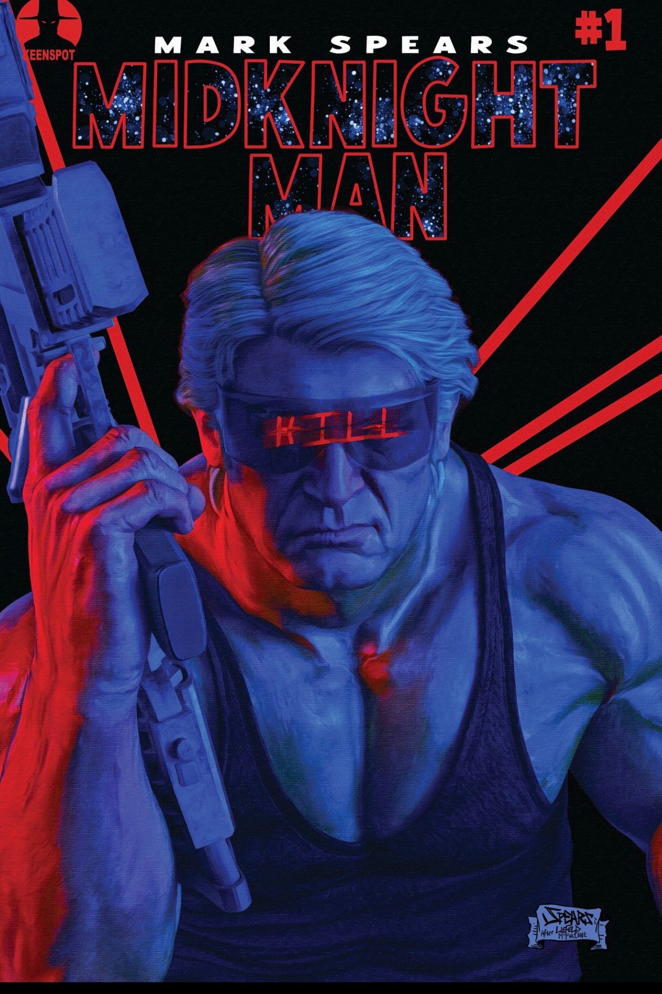 SIGNED MidKnight Man #1 Exclusive Cyborg 6000 Spotfoil