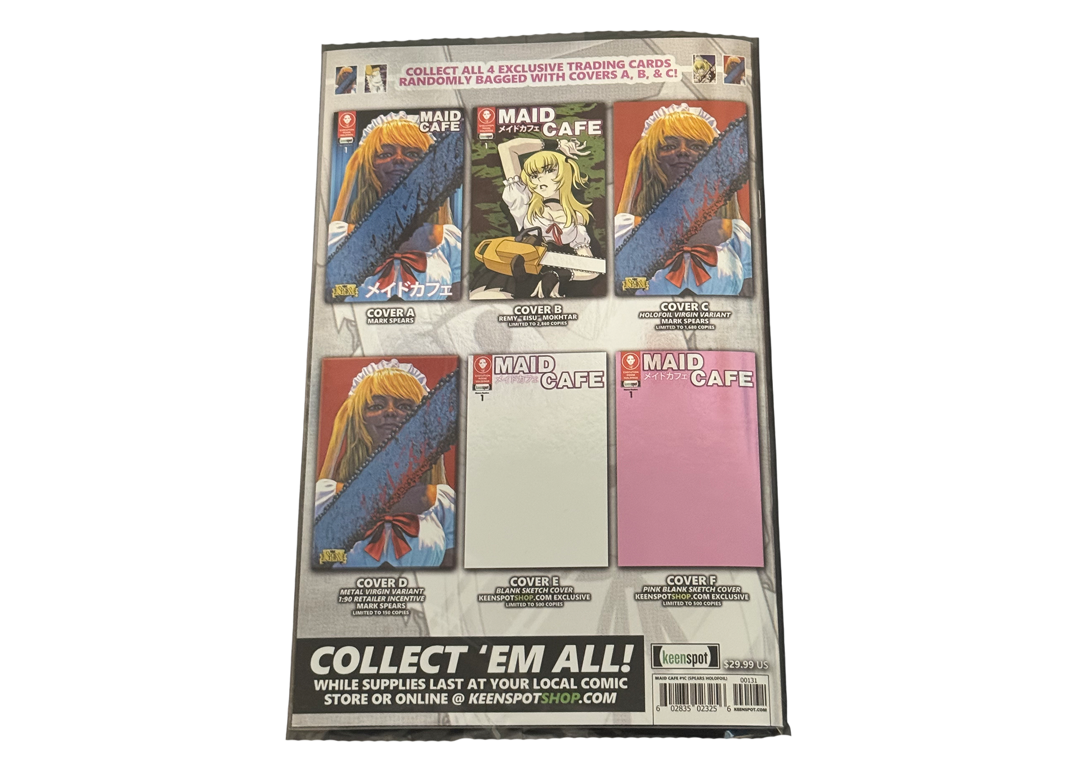 Maid Cafe #1 Cover C FOIL Virgin Variant WITH Random Trading Card