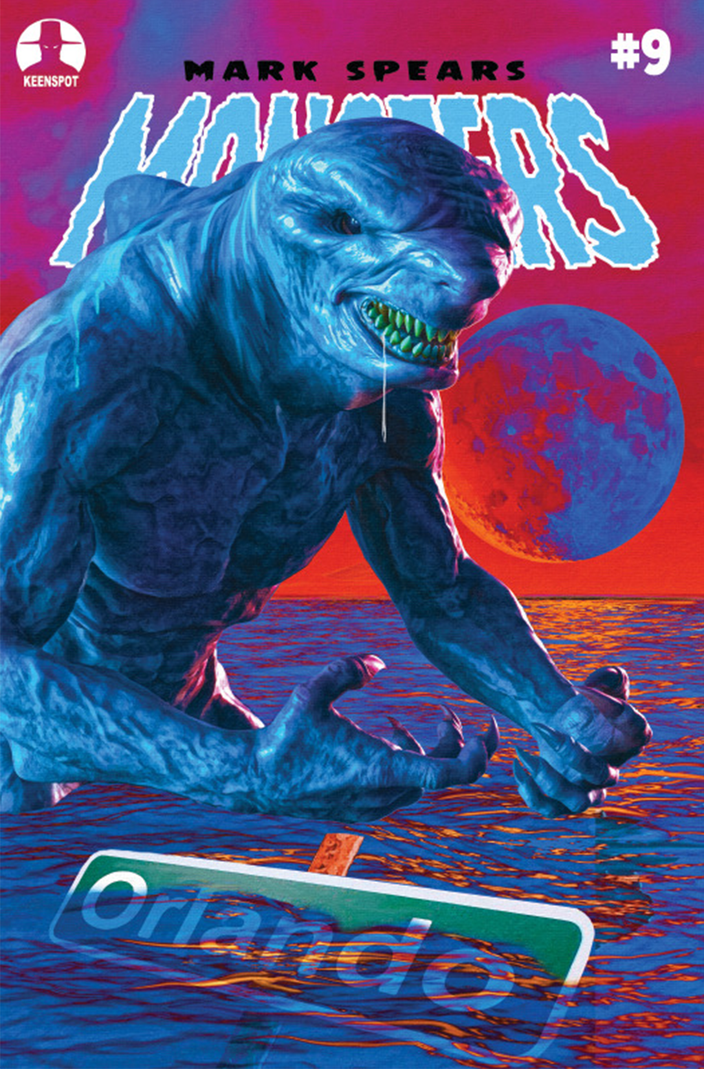 100 Print Run - Mark Spears Monsters #9 Exclusive MegaCon Shark Man Spot Foil