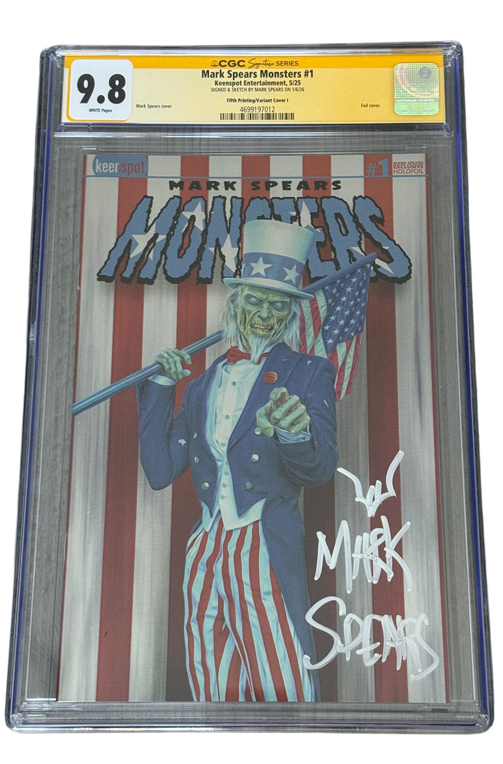 CGC 9.8 Mark Spears Monsters #1 SIGNED FOIL Discord Exclusive
